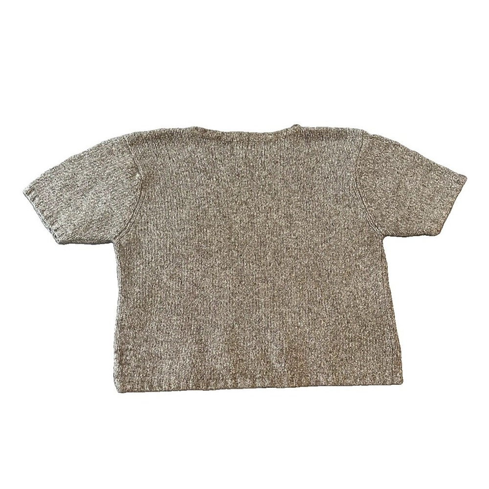 Vintage Gap Silk Wool Blend Sweater Womens L Brown Oatmeal Taupe 90s Preppy - Picture 2 of 6